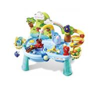 Fonowx Mesa de Agua para Niños Mesa Infantil Mesa Acuática con Arco y Canales para Verter y Guiar el Agua Adecuada para Patio Jardín Sala, Azul