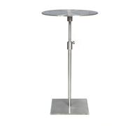 Fonowx Mesa de Apoyo Modificable y Base Cuadrada Firme para Ofrecer una Solución Práctica Que Ahorra Espacio y Se Perfectamente con Decoración Sencilla, Plateado, Redondo