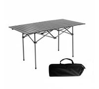 Fonowx Mesa de Camping Plegable de Picnic Portátil Escritorio Exterior con Estructura de Acero al Carbono Ligera y Fácil de Llevar Adecuada para Reuniones en, Negro, 120 Cm