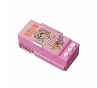 Fonowx Miniatura Caja de Lápices Estuche Escolar Caja de Almacenamiento Set de Papelería Compartimentos Transparentes para Organización de Mini Útiles, Rosa