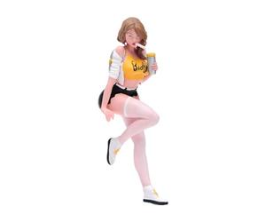 Fonowx Modelo de Niña Tomando Té a Escala 1:18 para Jardín de Hadas, Escena de Bricolaje, Diseño de Estación de Tren.