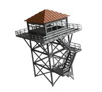 Fonowx Modelo de Torre de Vigilancia, Decoración de Micro Paisaje, Torre de Vigilancia en Miniatura Realista, Material PP, Diorama Ferroviario, Adorno Adecua, Gris Y Marrón