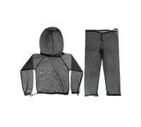 Fonowx Mosquitera Traje Chaqueta Capucha Pantalones Conjuntos Ropa de Malla Transpirable Ligera para Hombres Mujeres, Ideal para Pesca, Senderismo, Camping, Negro XL XXL