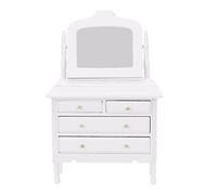Fonowx Muebles de Dormitorio en Miniatura para Casa de Muñecas a Escala 1/12: Tocador con Accesorios Incluidos.