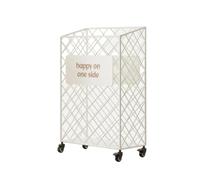 Fonowx Organizador de Equipo de Ejercicio Carrito Cesta Estante Contenedor de Metal con Rejilla y Ruedas Silenciosas Acero Resistente y Diseño Abierto, Blanco, Grande