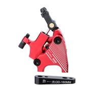 Fonowx Pinza de Freno de Bicicleta Hidráulica de Disco con Pistón de Doble Cámara Cuerpo Rígido de Aleación y Adaptador de Montaje Plano para Integración, Rojo, 140/160mm