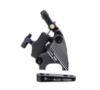 Fonowx Pinza de Freno de Bicicleta Hidráulica de Disco con Pistón de Doble Cámara Cuerpo Rígido de Aleación y Adaptador de Montaje Plano para Integración, Negro, 140/160mm