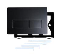Fonowx Placa de Descarga para Inodoro Suspendido Panel de Botón Doble Tapa de Cisterna Oculta Botón de Descarga Acabado Moderno y Acceso Frontal Cómodo, Negro