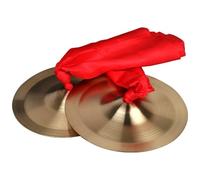 Fonowx Platillo de Percusión Címbalo Manual Platillo de Mano Címbalo de Dedos Instrumento Rítmico con Centro Pulido y Amarres Seguros para Cortante y Uso, 15 CM