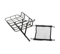 Fonowx Portaequipajes Delantero de Aleación de Aluminio, Resistente Y Práctico, con Cesta Organizadora para Accesorios Y Otros Artículos, Versión Corta Negra