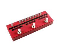 Fonowx Procesador de Bajo Multiefectos Pedal de Compresión Simulador de Amplificador Chorus Incorporado con Conectividad Lateral y Entrada de Alimentación, Rojo