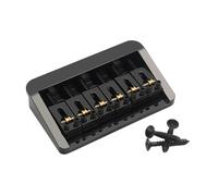 Fonowx Puente de Bajo Multiusos Fijo de Aleación de Zinc con Selletas de Rodillo, Puente Rígido de Carga, Puente de Guitarra Eléctrica Adecuado para, Negro