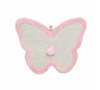 Fonowx Rascador para Gatos Jute Alfombra Tabla Juguete con Pelota Protege Muebles y Cortinas con Cuerda para Colgar y Uso Adecuado para Apartamentos Pequeños Entrenamiento y Juego, Pink, Butterfly