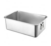Fonowx Sartén de Acero Inoxidable Recipiente Metálico con Superficie Lisa y Borde Engrosado Adecuada para Cocinar Buffet, Bandeja Cuadrada Con Asa De Acero Inoxidable 304, 70x50x20cm