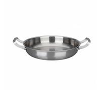 Fonowx Sartén Sartén Antiadherente Acero Martillado Doble Asa Cocina Rápido Ergonomía Resistente Adecuado para Cocina Doméstica Restaurantes Camping, 26CM