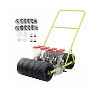 Fonowx Sembradora de Manual Sembradora Sembradora de Jardín Sembradora de Precisión con Separación y Profundidad Ajustables Distribución Constante y Placa, 4 Filas
