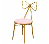 Fonowx Silla Mariposa de Maquillaje con Respaldo Diseño Base de Hierro en Estilo Ins con Tela Acolchada Suave Adecuada para Adultos en Dormitorio Centro de Belleza, Rosa, Cuero Mariposa