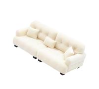 Fonowx Sofá en Miniatura, Modelo de Juguete en Miniatura para Niños, Juguete de Simulación, Moderno Y Realista con Almohada, Escena de La Vida Artificial, Mi, 1 20 Beige