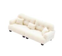 Fonowx Sofá en Miniatura, Modelo de Juguete en Miniatura para Niños, Juguete de Simulación, Moderno Y Realista con Almohada, Escena de La Vida Artificial, Mi, 1 25 Beige