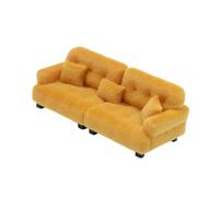 Fonowx Sofá en Miniatura, Modelo de Juguete en Miniatura para Niños, Juguete de Simulación, Moderno Y Realista con Almohada, Escena de La Vida Artificial, Mi, 1 25 Marrón