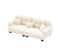 Fonowx Sofá en Miniatura, Modelo de Juguete en Miniatura para Niños, Juguete de Simulación, Moderno Y Realista con Almohada, Escena de La Vida Artificial, Mi, 1 30 Beige