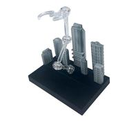Fonowx Soporte de Exhibición para Figuras de Acción con Fondo de Ciudad, Incluye Dos Adaptadores, Es Ligero, Multifuncional Y Resistente, Ideal para Accesori, Negro 10x6.5x8cm