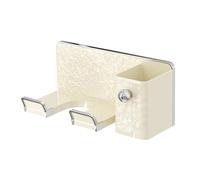 Fonowx Soporte para alisador de pelo, soporte para secador, herramientas de estilismo para baño con soporte para peine, estante para secador de pelo montado, beige