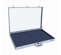 Fonowx Soporte Plegable de Exhibición Vitrina Organizador Mesa Expositora Caja con Marco de Aluminio y Tapa Acrílica Aspecto Profesional y Ordenado Adecuado , 60 50 7.5 , Plateado