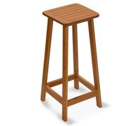 Fonowx Taburete de Barra Taburete Taburete Alto Asiento de Barra de Diseño Compacto Que Se Bajo la Encimera Asiento Cuadrado con Listones Bambú Resistente, Grande 33x26x69.5cm, Marrón Color Té