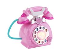 Fonowx Teléfono de Juguete para Niños, Teléfono de Simulación, Juguete Educativo Interactivo, Material PP, Función de Luz Suave, Música, Adecuado para El Apr, Rosa