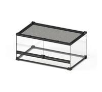 Fonowx Terrario para Reptiles Acuario Jaula con Tira Baja de Ventilación y Acceso Sencillo Marco Negro Visión Despejada Adecuado para Terrarios Temáticos, 50 30 25cm
