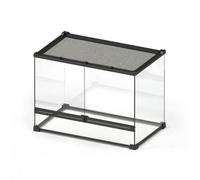 Fonowx Terrario para Reptiles Acuario Jaula con Tira Baja de Ventilación y Acceso Sencillo Marco Negro Visión Despejada Adecuado para Terrarios Temáticos, 50 30 35cm