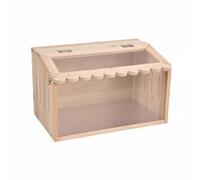 Fonowx Terrario para Reptiles Terrario Acuario Hábitat de Madera con Control de Temperatura para Clima Estable Todo el Año y Paneles Panorámicos con, 50-30-30cm