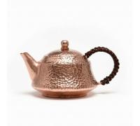 Fonowx Tetera de Cobre Puro Martillada Hervidor Clásico Jarra de Infusión Vasija de Preparación con Vertido Ergonómico y Gran Retención de Adecuada para Té Suelto y Reuniones Íntimas 240ml