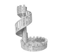 Fonowx Torre de Dados con Forma de Castillo Retro con Bandeja para El Juego de Rol, Gris, tal como se describe