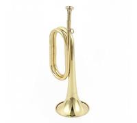 Fonowx Trompeta de Viento de Latón Bugle Trompeta Ceremonial Instrumento Musical Pulido Grabado Adecuada para Procesiones Celebraciones, Trompeta De Corneta Estándar