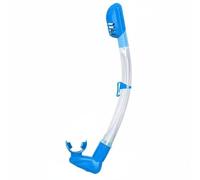 Fonowx Tubo de Buceo de Silicona Snorkel Tubo Seco Equipo Acuático con Válvula de Flotación y Purga Inferior Flexible y Clip de Liberación Rápida Adecuado, Azul