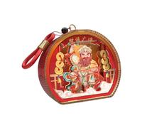 Fonowx Venida China Deidad Nocturna Ligera de Ensamblaje de Montaje de Ensamblaje de La Mesa para El Hogar, Rojo Naranja