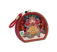 Fonowx Venida China Deidad Nocturna Ligera de Ensamblaje de Montaje de Ensamblaje de La Mesa para El Hogar, Rojo