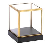Fonowx Vitrina Transparente, Caja Expositora Apilable, Organizador de Figuras, Vitrina a Prueba de Polvo, Vidrio PP, Adecuada para Estudio, Colección, Exhibi, Oro