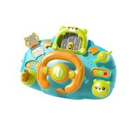 Fonowx Volante de Juguete para Niños Simulación Juguete de Conducción Infantil Rueda Musical Educativa Accesorio de Juego Material PP Funciones Sonoras, Azul