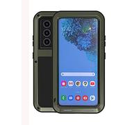 FONREST Completo Funda para Samsung Galaxy S21 Ultra 5G 6,8'' Love Mei Antichoque Al Aire Libre Híbrido Aluminio Metal Carcasas [SIN Vidrio Templado], Apoya de Carga Inalámbrica(Verde Militar)