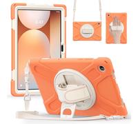 FONREST Funda cruzada resistente para Samsung-Galaxy-Tab-A11+Plus de 11 pulgadas 2025 SM-X230/X235/X236 con agarre giratorio de 360°, funda híbrida resistente a prueba de golpes con correa para el