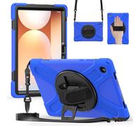 FONREST Funda cruzada resistente para Samsung-Galaxy-Tab-A11+Plus de 11 pulgadas 2025 SM-X230/X235/X236 con agarre giratorio de 360°, funda híbrida resistente a prueba de golpes con correa para el