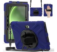 FONREST Funda cruzada resistente para Samsung Galaxy Tab Active 5 Pro (SM-T350/T356B)/4 Pro de 10.1 pulgadas con soporte para bolígrafo S, correa de hombro giratoria, resistente a los golpes (azul