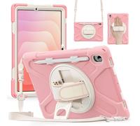FONREST Funda cruzada resistente para Samsung-Galaxy-Tab-S11 de 11 pulgadas 2025 con soporte para bolígrafo S, soporte giratorio, correa de hombro, resistente a los golpes, SM-X730/X736B (rosa)