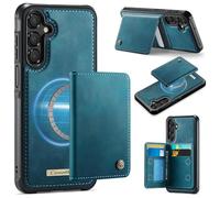 FONREST Funda de piel para Samsung Galaxy A15 5G/LTE con imán delgado adsorbente + billetera trasera desmontable 2 en 1 con 4 soportes para tarjetas de bloqueo RFID, ranura para dinero en efectivo