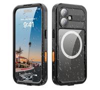 FONREST Funda impermeable para iPhone 17 con anillo de metal, IP68, delgada, a prueba de golpes, polvo y nieve, cubierta transparente sellada bajo el agua con botón desplazable para control de cámara