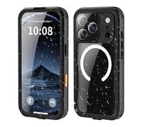 FONREST Funda impermeable para iPhone-17-Pro con anillo de metal, delgada, a prueba de golpes, polvo y nieve, cubierta transparente sellada bajo el agua con botón desplazable para control de cámara