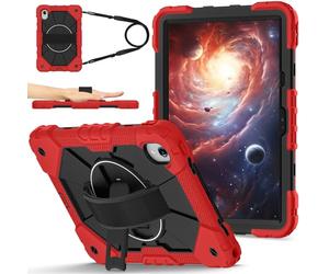 FONREST Funda resistente para Lenovo Tab M11/idea Tab de 11 pulgadas/Xiaoxin Pad 11 2025 con soporte giratorio, agarre de correa de mano, cubierta rígida a prueba de golpes con correa de hombro